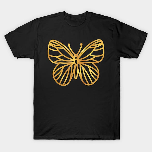 Butterfly Wings Gold T-Shirt by Creative Has